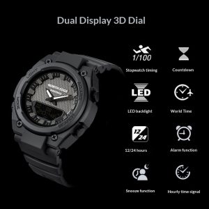 Dual-display Multi-function Luminous Quartz Watch For Students